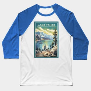 Lake Tahoe National Park Vintage Travel Poster Baseball T-Shirt